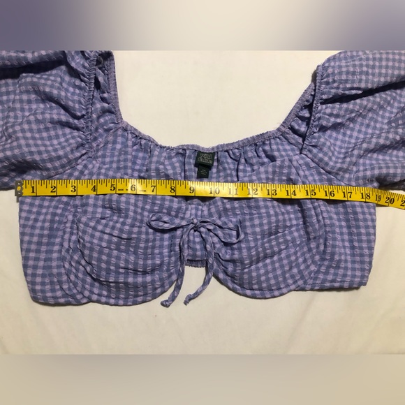 Wild Fable cropped underwire, purple top with puff sleeves, XXL - Picture 5 of 11